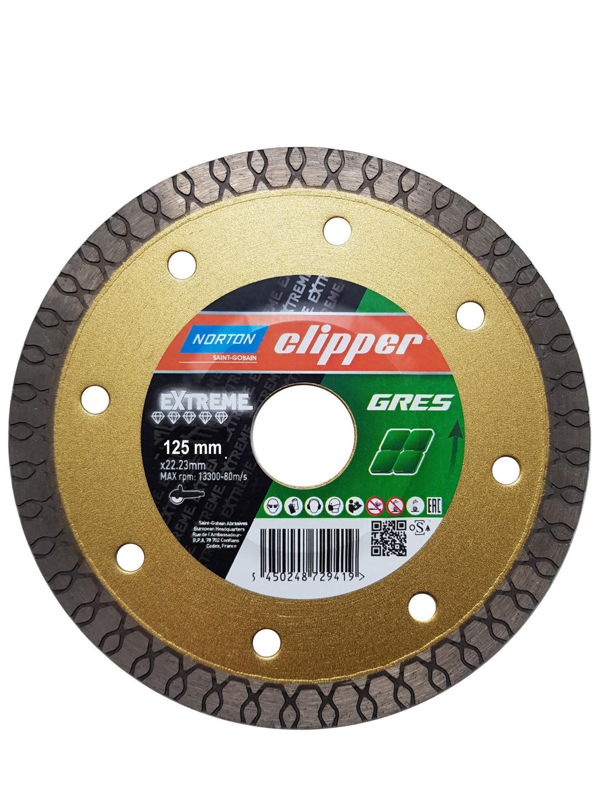 NORTON CLIPPER Diamanttrennscheibe Extreme Gres Ø115 mm für Feinsteinzeug und harte Fliesen