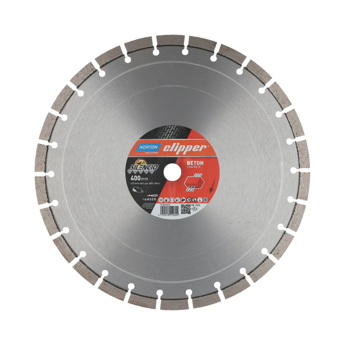 NORTON CLIPPER Diamanttrennscheibe Extreme Silencio 300 mm – 15 dB(A) leiser für Trennschleifer