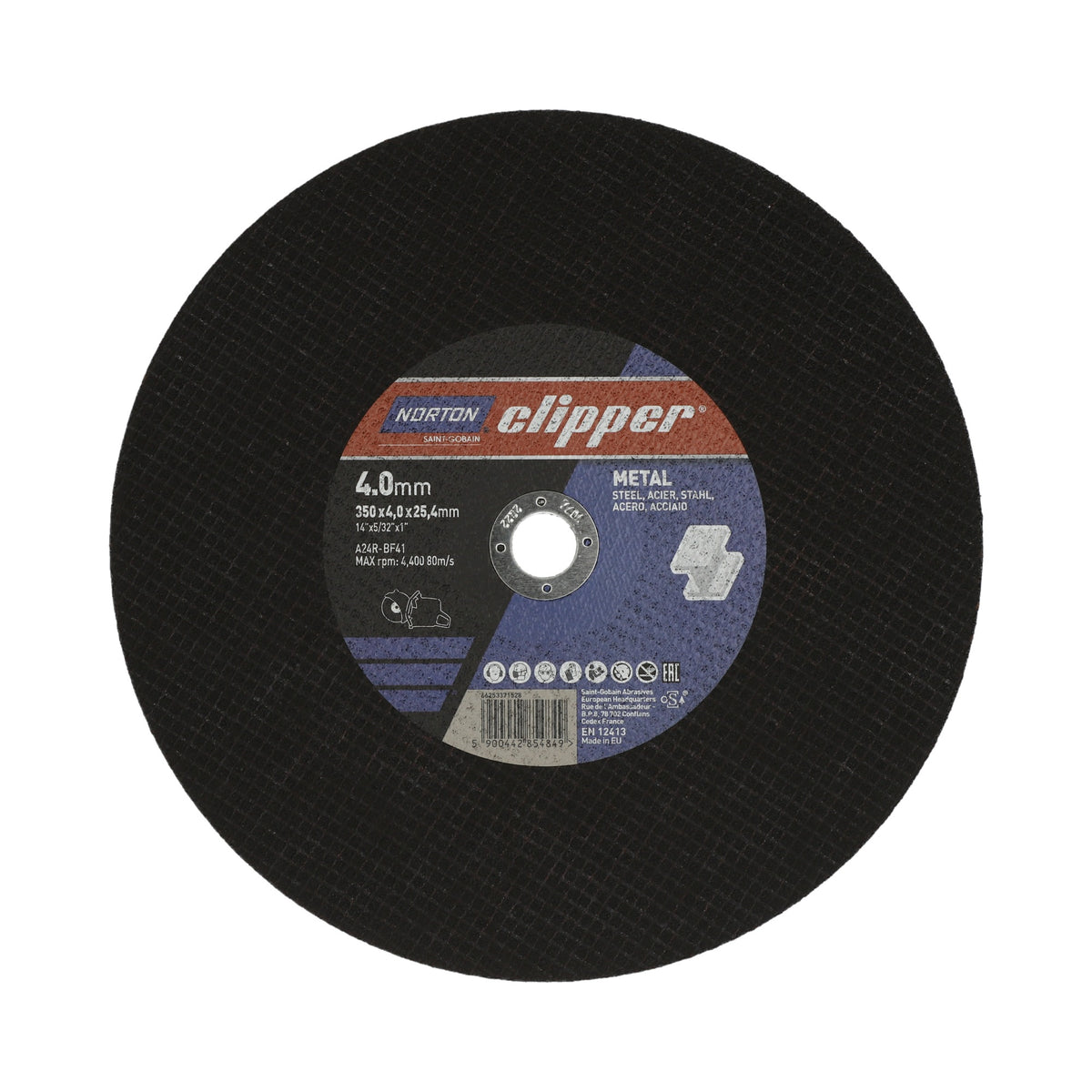 NORTON CLIPPER Trennscheibe D300x3,5 mm Typ 41 für Metall, Bohrung 20 mm, extra verstärkt