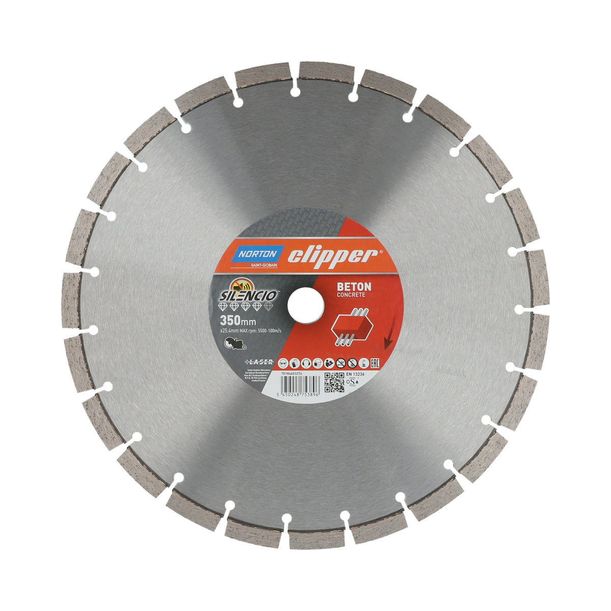 Norton Clipper Pro Beton Silencio Diamanttrennscheibe 230 mm – Leiser Schnitt für Beton