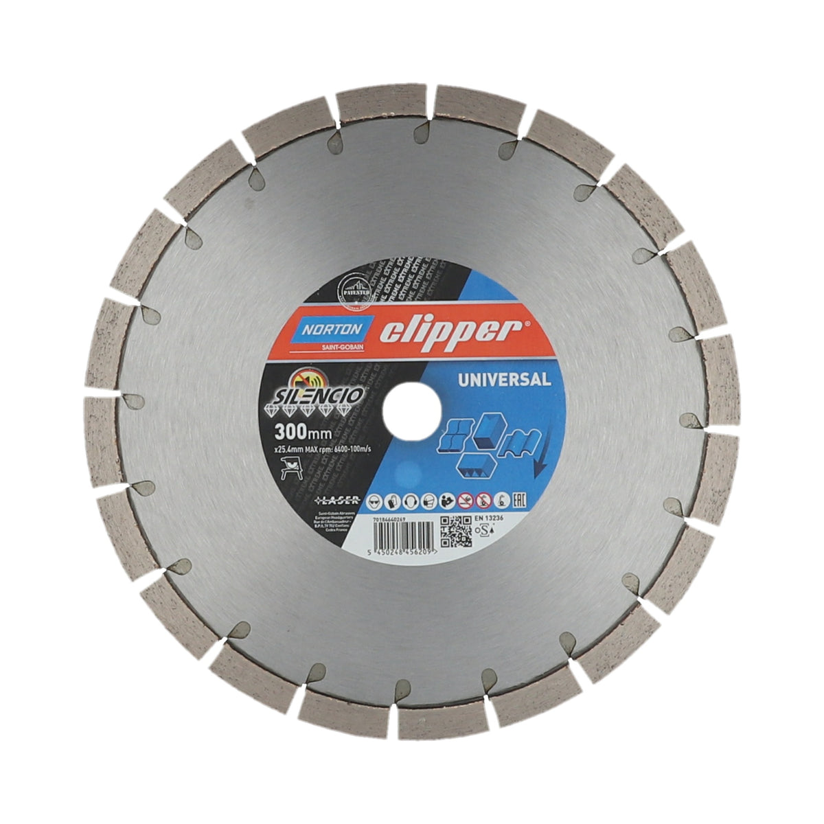 NORTON CLIPPER Diamanttrennscheibe Extreme Silencio 300 mm – 15 dB(A) leiser für Trennschleifer