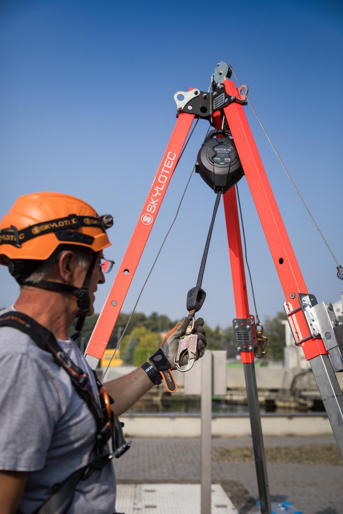 SKYLOTEC RAPTOR W Höhensicherungsgerät EN 360, 6 m Gurtband, 40–140 kg