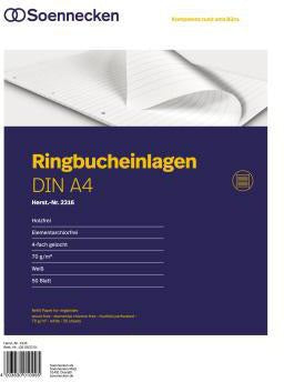 Soennecken Ringbucheinlage DIN A4 liniert 70g/m² 4fach Lochung 50 Blatt