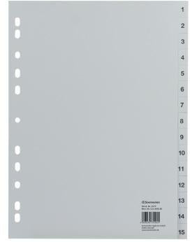 Soennecken Zahlenregister 1519 DIN A4 1-10 volle Höhe PP grau