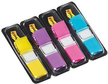 Post-it Haftstreifen Index Mini 683-4, 4x35 Blatt, sortiert, 43,2 x 11,9 mm, beschriftbar, mehrfach verwendbar