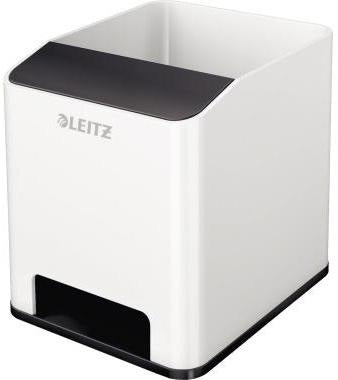 Leitz Stifteköcher WOW Duo Colour weiß/pink – mit Smartphone-Fach & Soundverstärkung