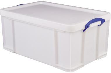 Really Useful Box Aufbewahrungsbox 64BK 64 l schwarz – Stapelbare Archivbox DIN A4 mit Bügelverschluss