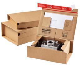 COLOMPAC Versandkarton POST-BOX CP067.07 – 46x16x31 cm, braun, Selbstklebeverschluss, FSC