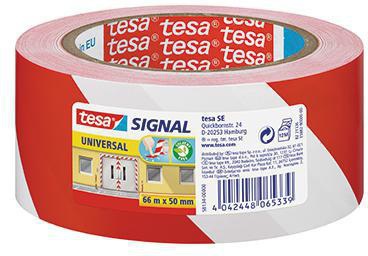 tesa Signalklebeband Universal 50 mm x 66 m gelb/schwarz – Warnband zur Markierung