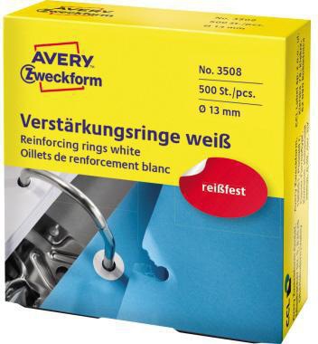 Avery Zweckform Lochverstärkungsringe 3510 transparent 500 Stück selbstklebend