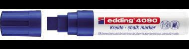 edding Kreidemarker 4090 Schwarz 4-15 mm Keilspitze – Feucht abwischbar für Fenster, Tafeln & Glas