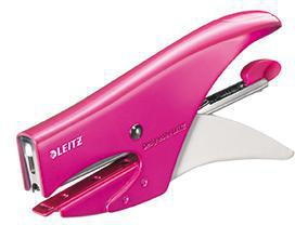 LEITZ Heftzange WOW 55312001 – Metall, 15 Blatt, perlweiß, inkl. 1.000 Heftklammern
