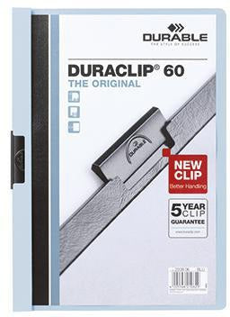 DURABLE Klemmmappe DURACLIP 60 DIN A4 Hartfolie weiß – für 60 Blatt