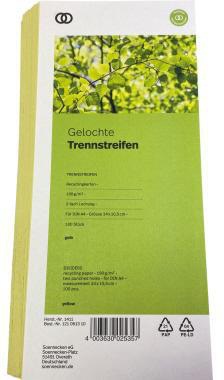 Soennecken Trennstreifen oeco 24 x 10,5 cm blau, 100 Stück, Recyclingkarton, Blauer Engel