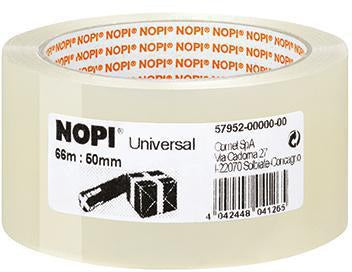 NOPI Packband 57952-00000 50mm x 66m transparent – Universal Klebeband für Kartons