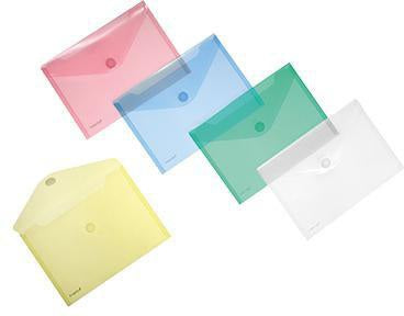 FolderSys Sammelhülle DIN A5 quer transparent 10 St./Pack. – Dokumententasche mit Klettverschluss