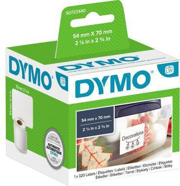 DYMO Vielzwecketikett S0722440 70x54mm weiß 320 St./Rl. – Original LabelWriter Etiketten