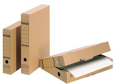 LEITZ Archivbox Premium DIN A4 mit Verschlussklappe, 63 mm Füllhöhe, naturbraun