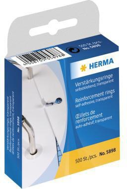 HERMA Lochverstärkungsringe weiß 12 mm – 500 Stück selbstklebend, PVC-frei