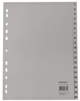 Soennecken Zahlenregister 1519 DIN A4 1-10 volle Höhe PP grau