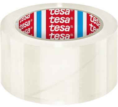 tesa Packband tesapack® Universal 50 mm x 66 m – Weißes PP-Klebeband für mittelschwere Versandschachteln