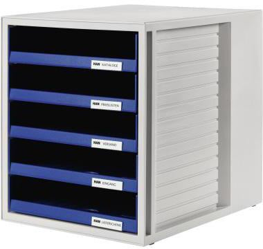 HAN Schubladenbox SCHRANK-SET 1401-11 DIN A4 5 Schubladen lichtgrau