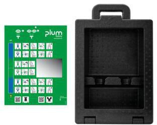 PLUM Augenspülstation iBox 2 – Wandmontage, Polypropylen, schwarz, inkl. Wandhalterung