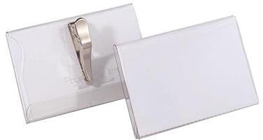 DURABLE Namensschilder 811019, 75x40 mm, 25 Stück, mit Krokoklemme und Einstecklasche