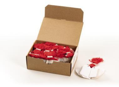 HERMA Hängeetiketten 6918, 32x50 mm, weiß, roter Faden, 1.000 Stück pro Packung