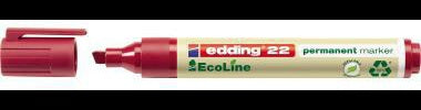 edding Permanentmarker 22 EcoLine mit Keilspitze 1-5 mm in Blau – Nachhaltiger Marker für fast alle Oberflächen