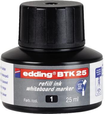 edding Nachfülltusche BTK 25 schwarz 25 ml – für Whiteboardmarker 28, 29, 250, 360, 361, 363