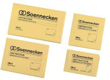 Soennecken Haftnotiz 5811 75x75mm 100 Blatt gelb – FSC-zertifiziert, rückstandsfrei entfernbar