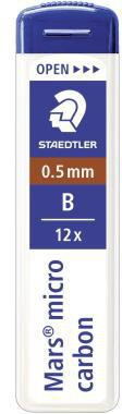STAEDTLER Feinmine Mars micro carbon 250 0,7 mm B – 12 Stück für präzises Zeichnen
