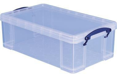 Really Useful Box Aufbewahrungsbox 12C 46,5x27x15,5cm 12l transparent – Stapelbar, mit Griff & Deckel
