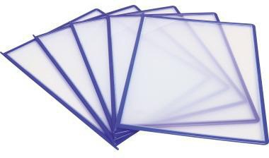 DJOIS Sichttafel Easy Load DIN A4 blau 10 Stück inkl. 5 Aufsteckreiter