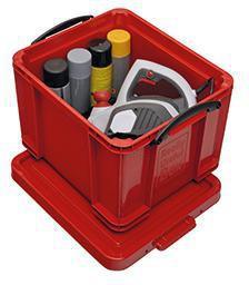 Really Useful Box Aufbewahrungsbox 35R 39x31x48cm 35l rot – Stapelbare Archivbox mit Bügelverschluss
