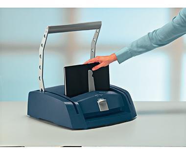 Leitz impressBIND 280 Buchbindegerät DIN A4 blau/silber – 280 Blatt, 240 Bindungen/h