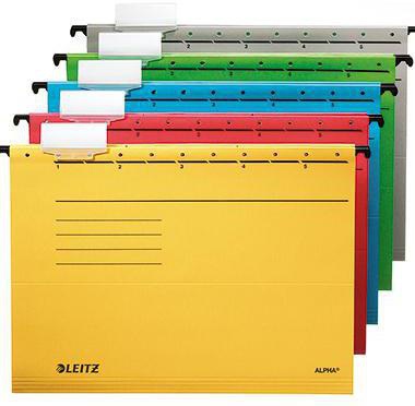 Leitz Hängemappe ALPHA A4 gelb 25 Stück – 275 g/m² Recycling-Karton