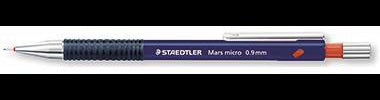 STAEDTLER Mars micro 775 Druckbleistift 0,9 mm B blau – Made in Germany, ergonomisch, mit Radierer
