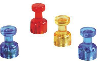magnetoplan Magnet Memohalter 1666114 dunkelblau 4 St./Pack. – Hält bis zu 9 Blatt DIN A4