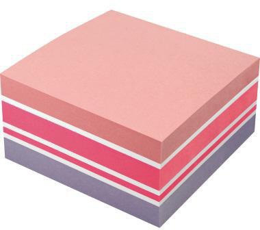 Soennecken Haftnotizwürfel Farbmix Brilliant 75 x 75 mm, 400 Blatt, rot/weiß/pink/violett