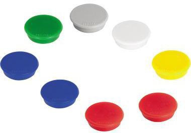 FRANKEN Magnet HM20 09 rund 24 mm weiß 10 St./Pack. – Haftmagnete für Präsentationstafeln
