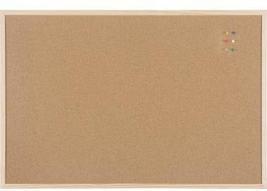 BI-OFFICE Korktafel Basic 60x45 cm mit Kiefernholz-Rahmen – selbstheilende Pinnwand