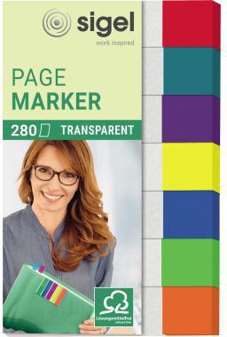 SIGEL Haftmarker HN677 50x84mm sortiert 7x40 Blatt/Packung – beschriftbar, rückstandsfrei ablösbar