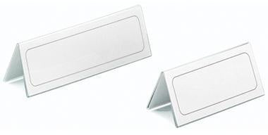 DURABLE Tischnamensschild 805019, 150x61/122 mm, transparent, 25 St./Pack. – Dachform, auswechselbar