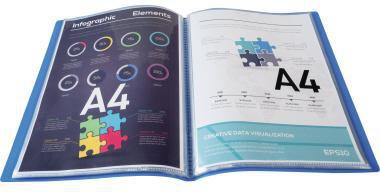 Exacompta Sichtmappe 8822E A4 PP 20 Hüllen hellblau