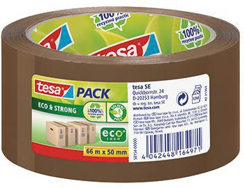 tesa Packband tesapack Eco & Strong 58153 – Transparent, 50 mm x 66 m, recycelter Kern
