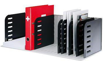 styro Belegfach styrorac 282-03007.98 – 7 Fächer, 8 Trennwände, 72,3 x 24,8 x 30,4 cm, schwarz/grau