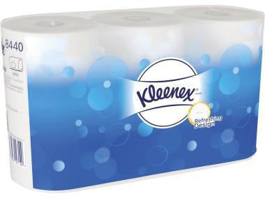 Kleenex Toilettenpapier 3-lagig, 350 Blatt, weiß, 6 Rollen – weich und luxuriös