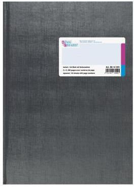 KÖNIG & EBHARDT Geschäftsbuch DIN A4 kariert 144 Blatt anthrazit – Fadenbindung, Elefantenhaut